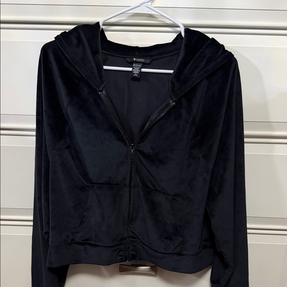 Victoria's Secret Black Velvet Hoodie